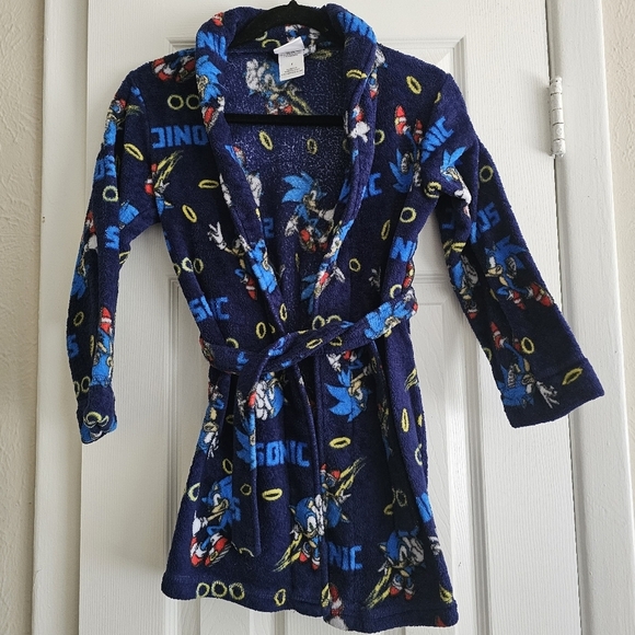 *Final price* Sonic the Hedgehog Character and Rings Fleece Kids Robe-Size 8 - Picture 4 of 6